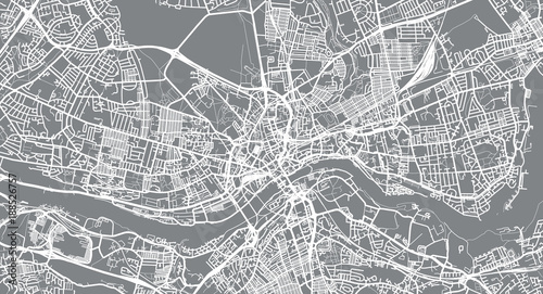 Urban vector city map of Newcastle, England photo