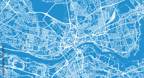 Urban vector city map of Newcastle, England