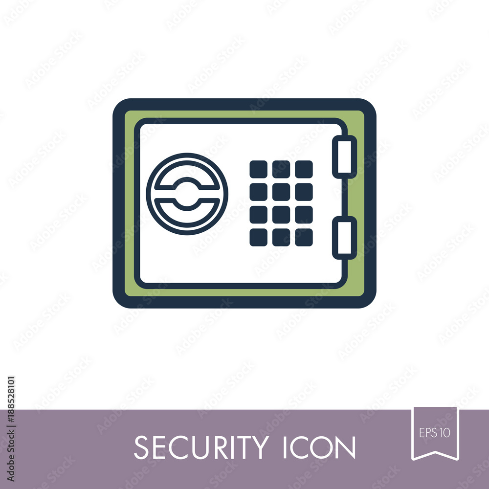 Bank safe outline icon. Security sign Bank safe outline icon. Security sign