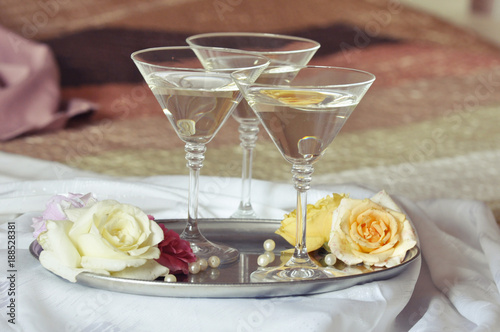 Martini and flowers