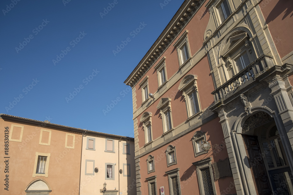 Orvieto (Umbria, Italy), historic buildings in Piazza del Popolo