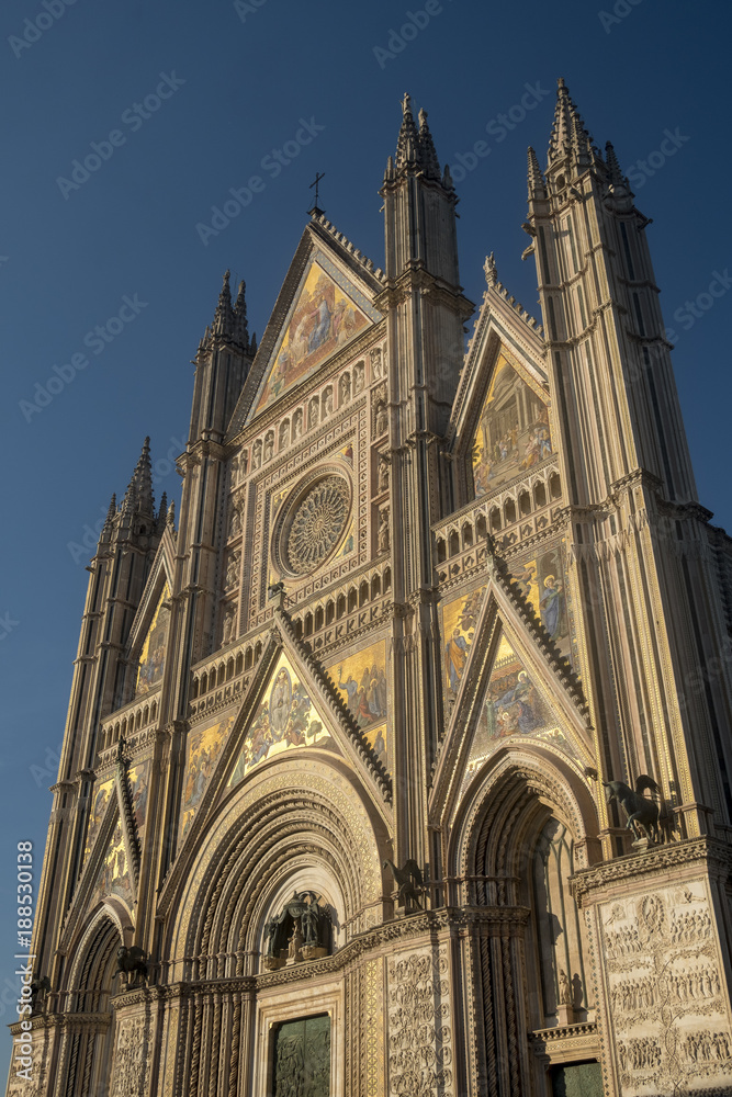 Orvieto (Umbria, Italy), facade of the medieval cathedral, or Duomo