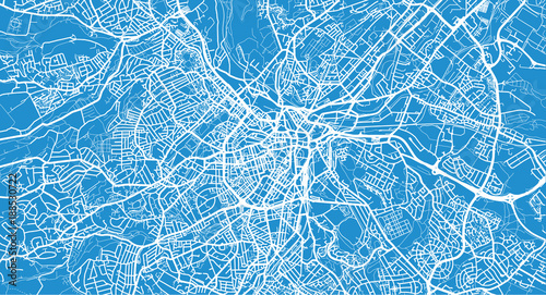 Urban vector city map of Sheffield, England