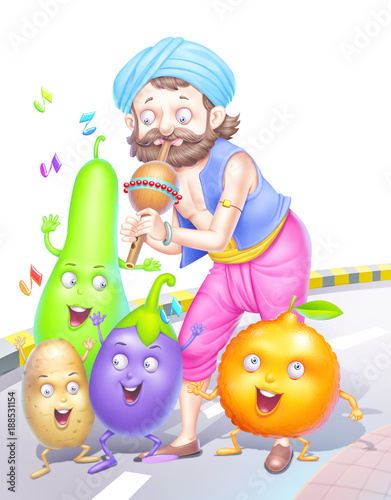 Cartoon of vegetables