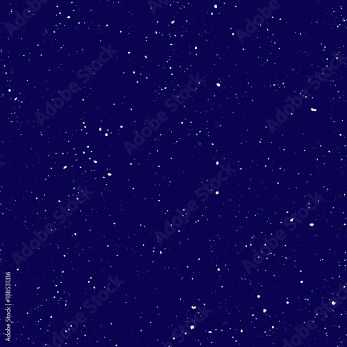 Starry seamless pattern, splashed hand draw universe and galaxy repeatable pattern. Dots, spray paint on dark background, vector universe seamless background. Starry night sky with speckle, particles