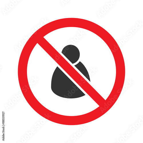 Man in prohibition circle glyph icon