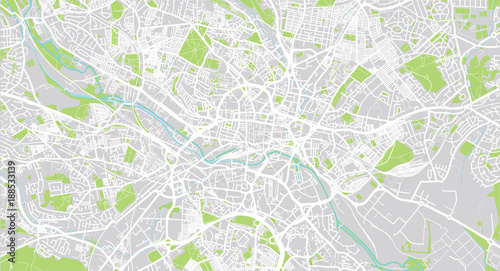 Urban vector city map of Leeds  England