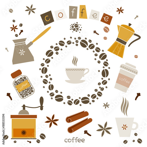 Collection of coffee vector design elements