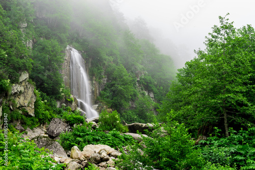 Fényképezés Little Waterfall in the Forest, Long Exposure. Rize - Turkey