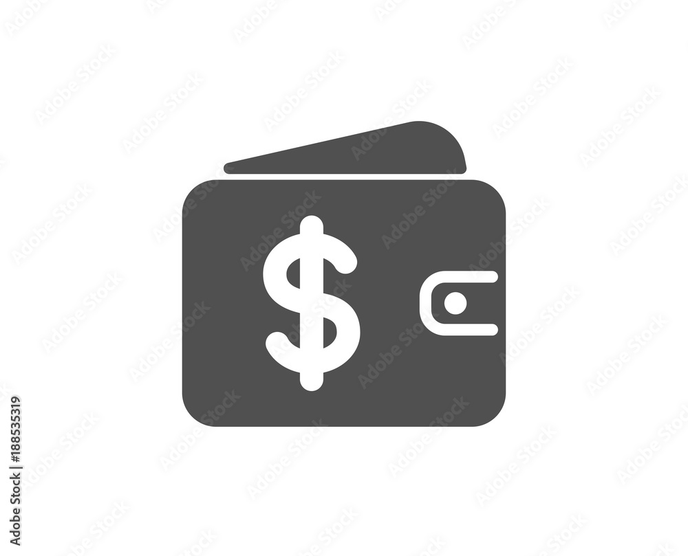 Shopping Wallet simple icon. Dollar sign. USD Money pocket symbol. Quality design elements. Classic style. Vector Shopping Wallet simple icon. Dollar sign. USD Money pocket symbol. Quality design elements. Classic style. Vector