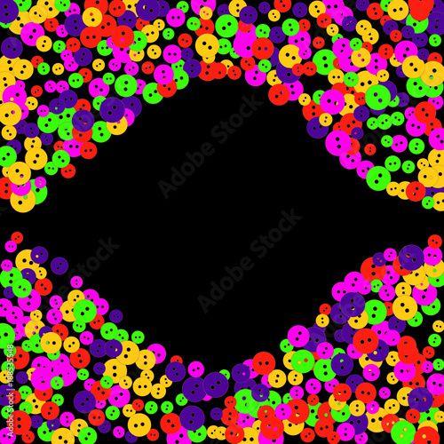 Vector Confetti Background Pattern. Element of design. Colored buttons on a black background