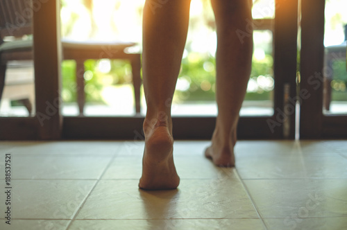 leg foot girl walk alone in home © etemwanich