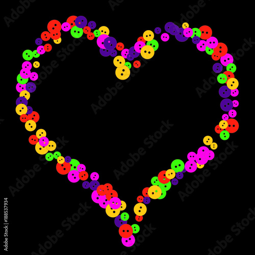 Vector Confetti Background Pattern. Element of design. Colored buttons on a black background