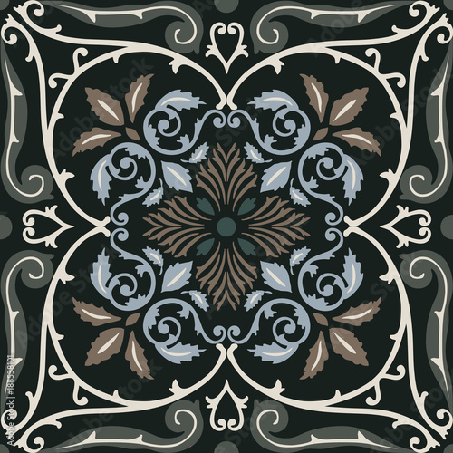 Vector seamless pattern tiling with arabesque