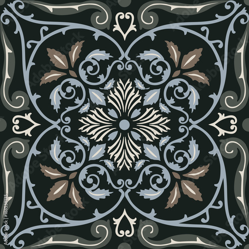 Vector seamless pattern tiling with arabesque
