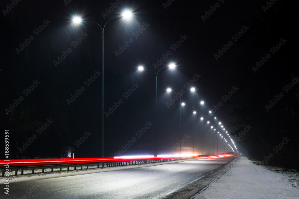 winter night road winter night road