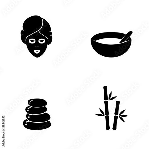 Spa vector icon set.