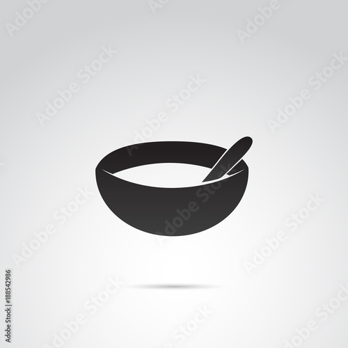 Spa, kitchen bowl vector icon.