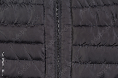 Texture down black jacket with zipper