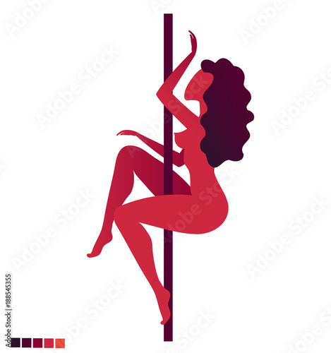 Slika na platnu The girl dances pole dance