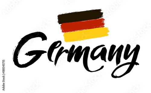 art lettering design vector of country name for Germany. Modern brush calligraphy. Isolated on white background. photo