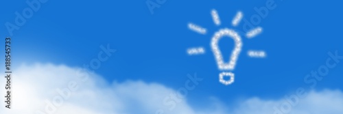 Light bulb idea Cloud Icon with sky
