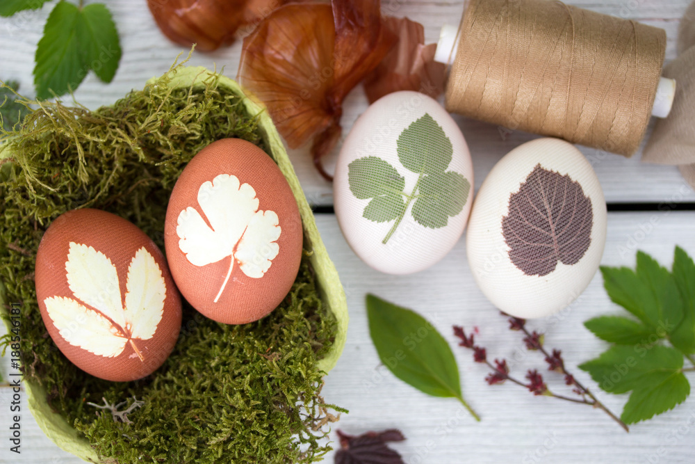 Fototapeta premium Ostereier natürlich färben