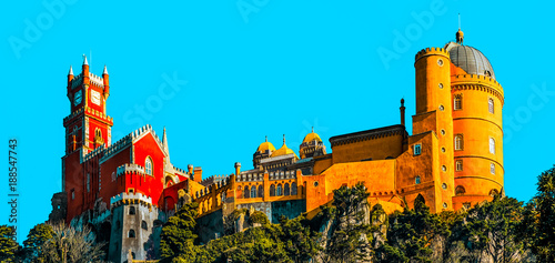 Pena National Palace,  Sintra, Lisbon, Portugal.