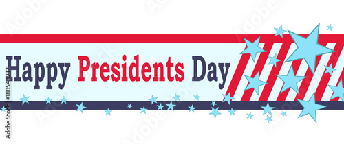 Vector Happy Presidents Day banner. Isolated on white background.