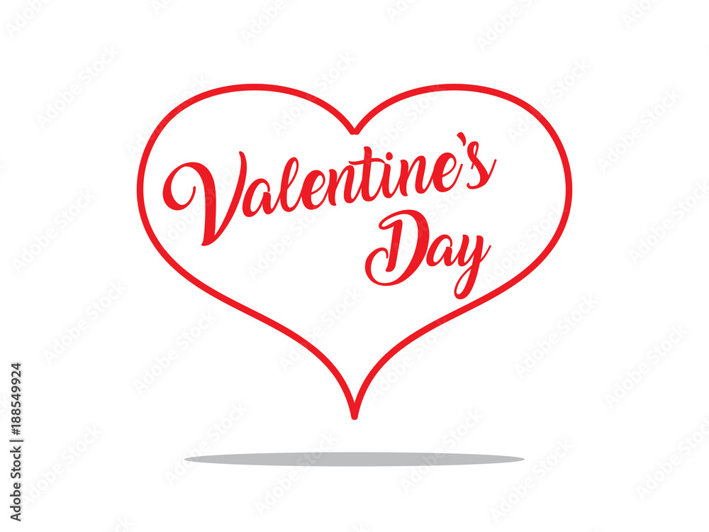 happy valentine day text on love symbol