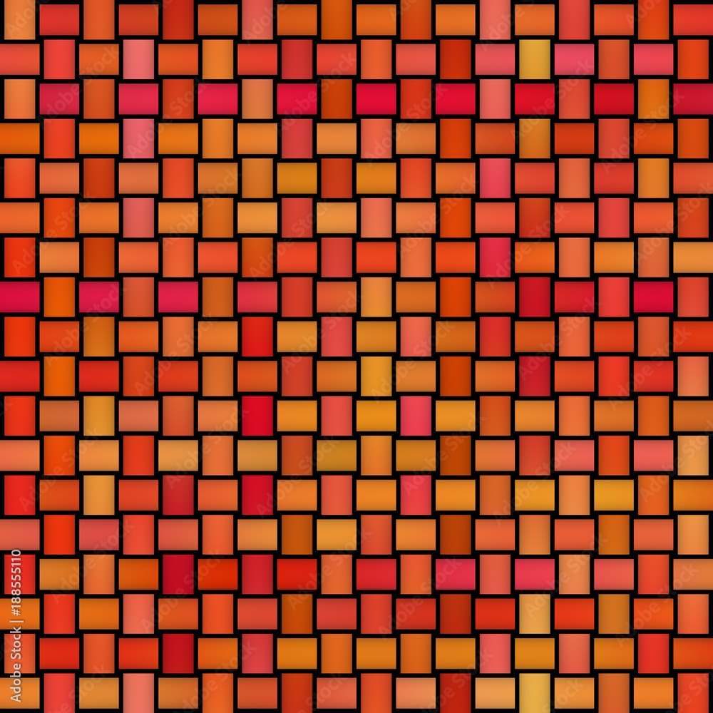 Multicolor Gradient Rectangles Grid. Seamless Black and White Pattern.