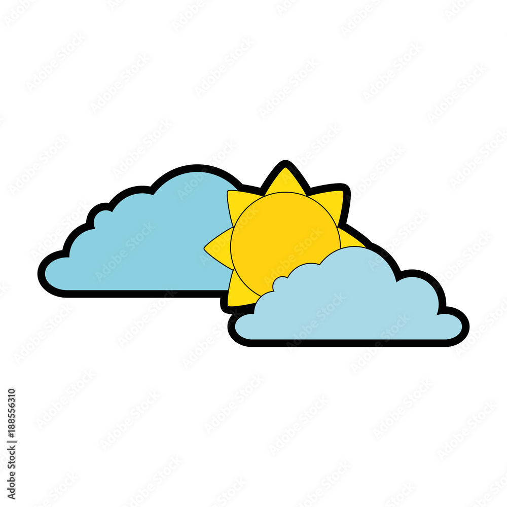 summer sun with clouds vector illustration design summer sun with clouds vector illustration design