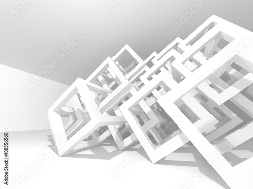White Architecture Construction Modern Interior Background