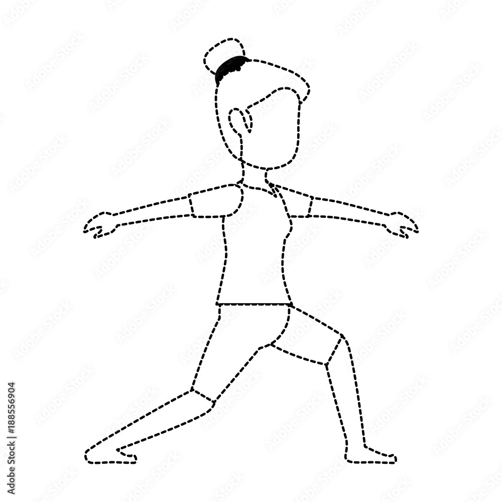 Fototapeta premium woman practicing yoga avatar vector illustration design