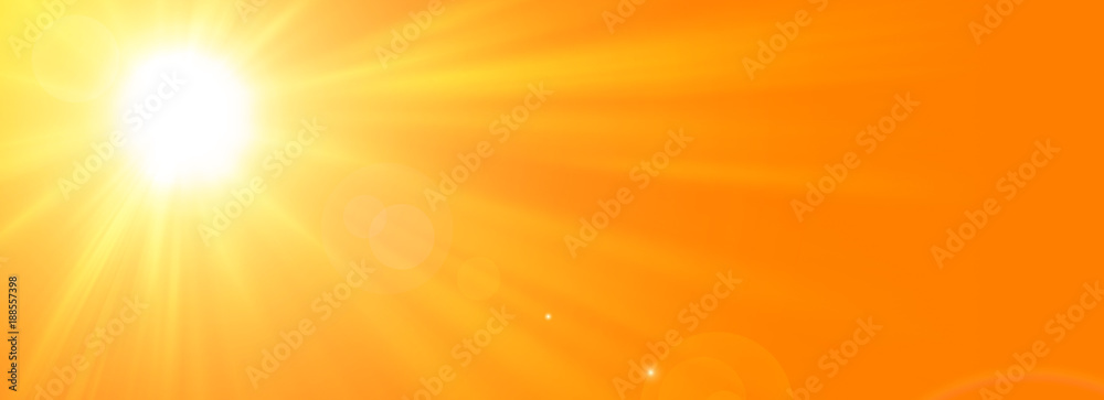 Obraz premium Pogodny abstrakcjonistyczny lato natury tło z olśniewającym słońcem