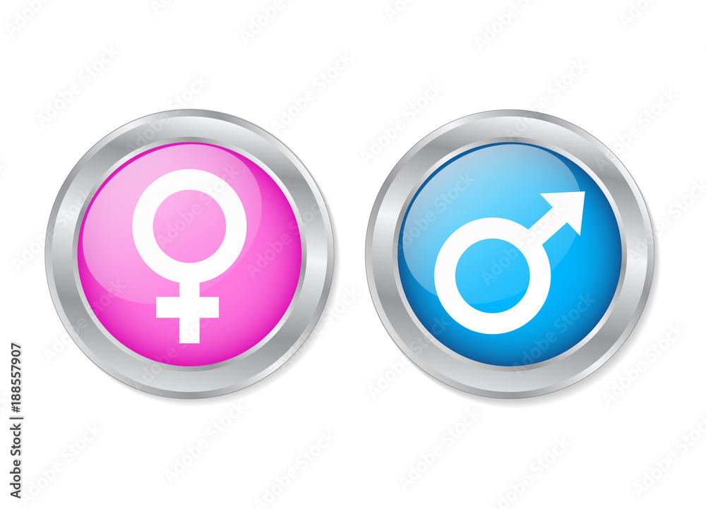 Male and Female Button Rounded, stock vector illustration Male and Female Button Rounded, stock vector illustration