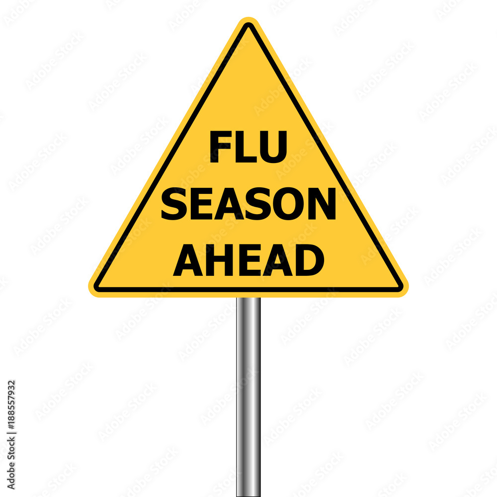 yellow triangle warning sign, Caution - Flu Shots Ahead, vector Flu Season Warning H1N1 yellow triangle warning sign, Caution - Flu Shots Ahead, vector Flu Season Warning H1N1