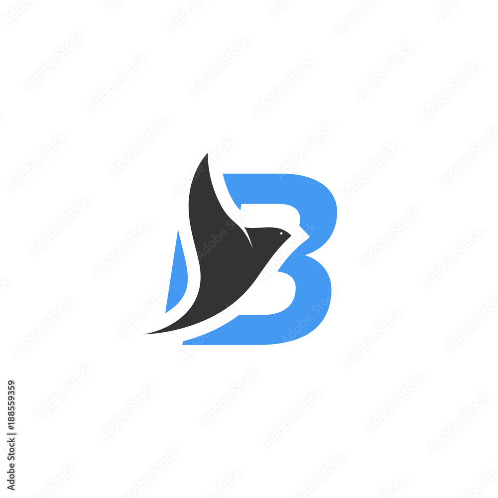 Obraz premium B and bird icon