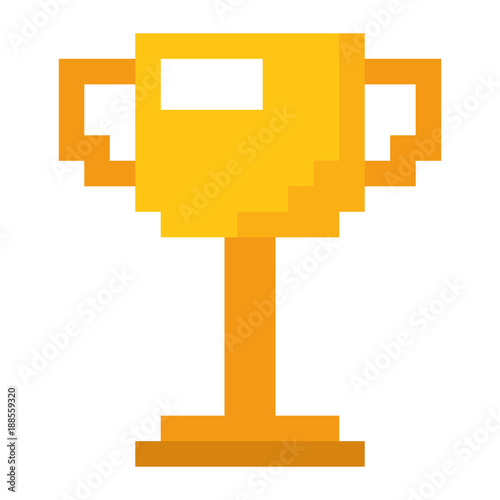 trophy pixelated game award winner vector illustration