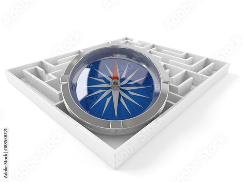 Obraz na płótnie Maze with compass
