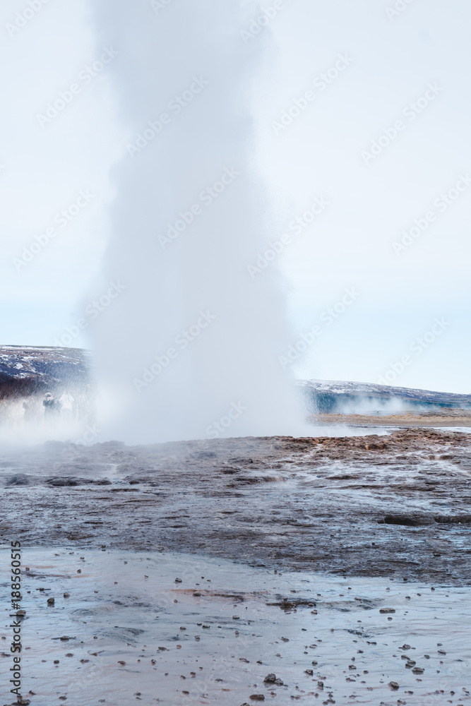 geyser in Valley of Haukadalur, Iceland geyser in Valley of Haukadalur, Iceland