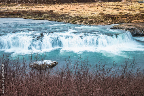 faxi waterfall or faxafoss waterfall is in Iceland. photo