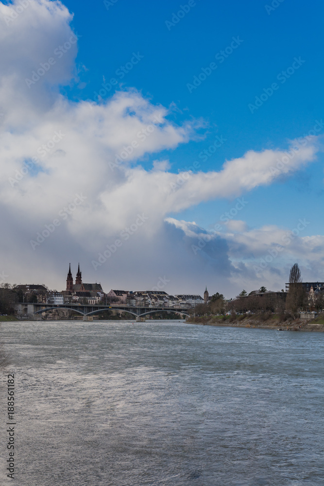 Basel Stadt am Rhein in der Schweiz