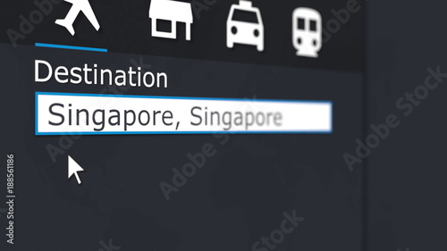 Canvas Print Buying airplane ticket to Singapore online