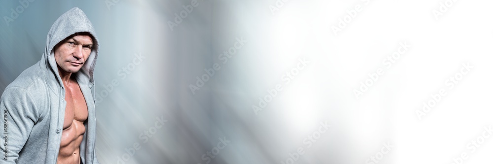 Boxer man with bright motion light Boxer man with bright motion light