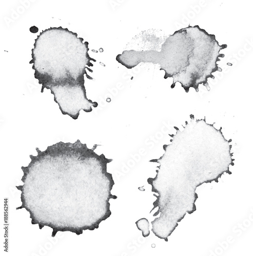 Black Ink and Paint Drips and Splatters Illustration