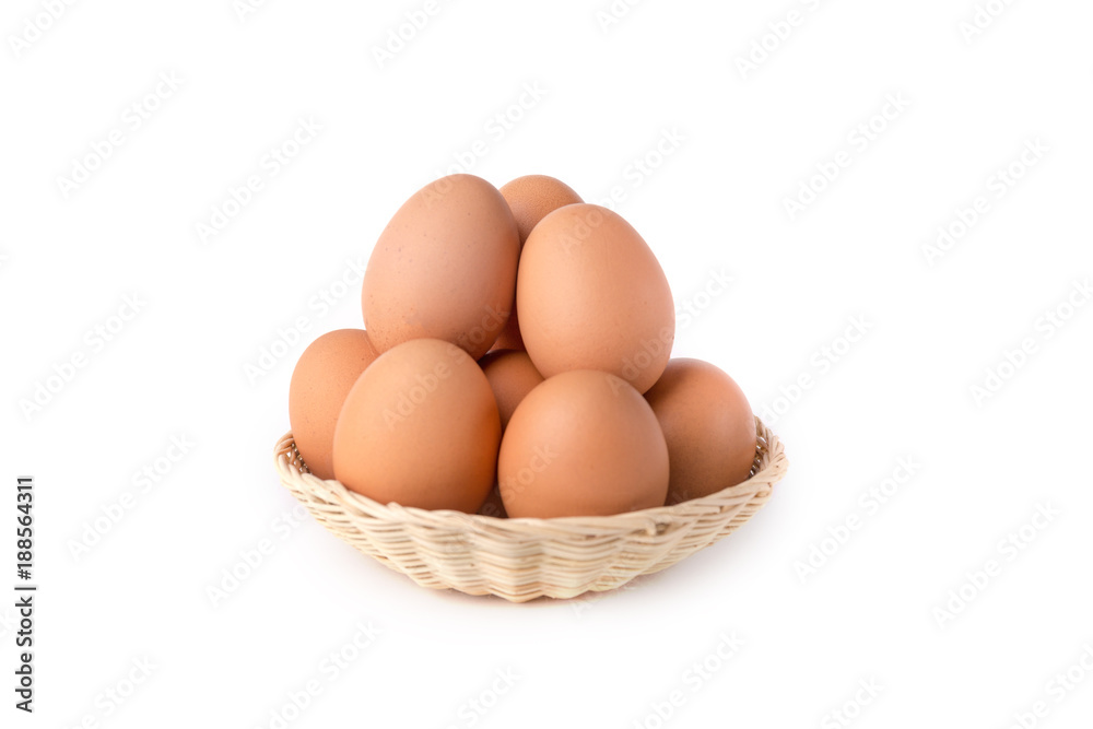 Eggs: Brown Egg Isolated on White Background Eggs: Brown Egg Isolated on White Background