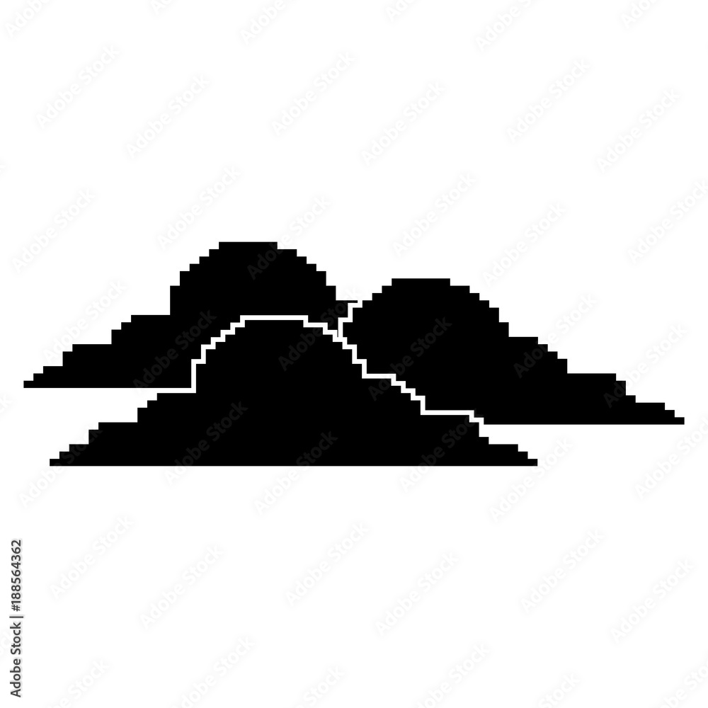 clouds pixel climate day nature vector illustration black design