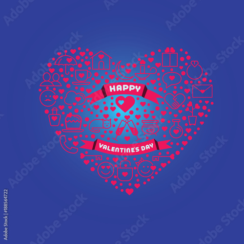 Greeting card for Happy Valentine s day. Love Poster. photo