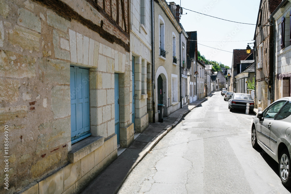 residential houses and cars on street in Amboise
